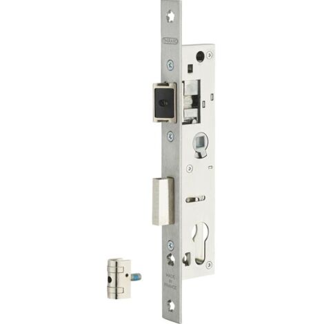 Thirard – Serrure monopoint encastrée 24mm – Acier zingué – Installation sans outils – Compatible avec gâche inox 2,5mm – Verrouillage par clé