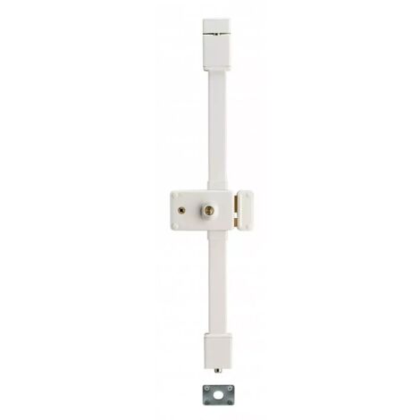 THIRARD - Serrure en applique Horga à fouillot pour porte d'entrée, droite, 3 pts, Transit2 Ø23mm, axe 55mm, blanc, 4 clés - THIRARD