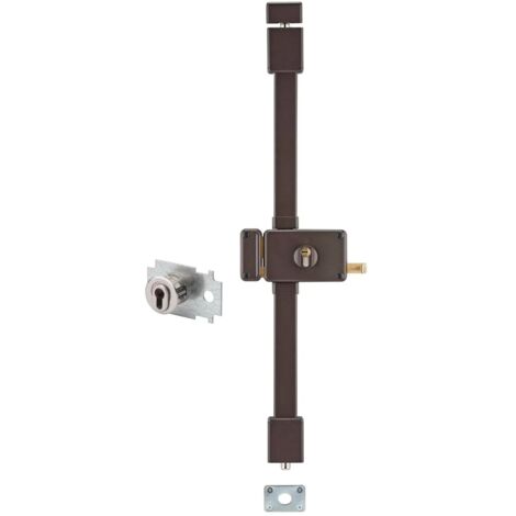 THIRARD - Serrure en applique Horga A2P à tirage pour entrée, gauche, 3pts, Transit2 30x65mm, axe 70mm, marron, 4 clés - THIRARD