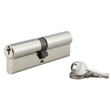 Cylindre de serrure double entrée SA UNIKEY (achetez-en plusieurs, ouvrez avec la même clé),  50x50mm, 3 clés, nickelé - THIRARD