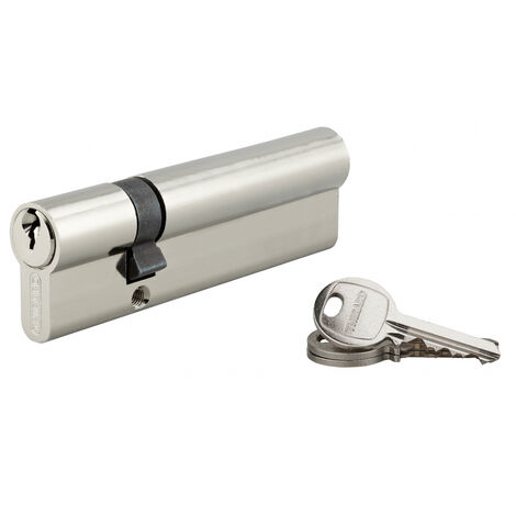 Thirard – Cylindre de serrure double entrée 35x70mm – 3 clés – Nickelé – Protection anti-arrachement – Mécanisme à 5 goupilles