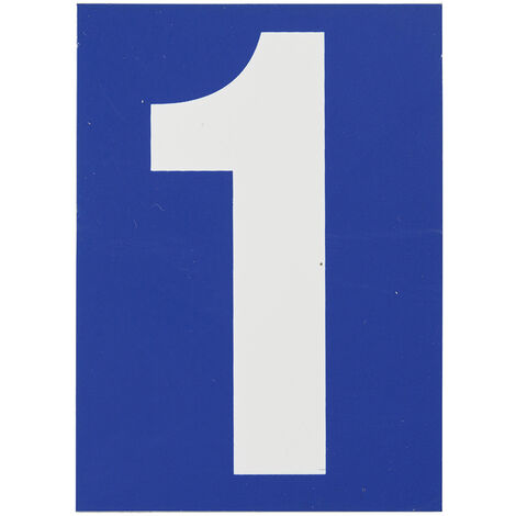THIRARD - Plaque de signalisation 1, marquage blanc sur fond bleu, panneau PVC adhésif, 65x90mm - THIRARD (1/5)