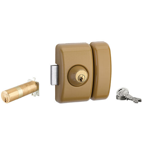 THIRARD - Verrou double entrée Universel ajustable pour entrée, HG 5, dim. cylindre de 35 à 80mm, acier, 5 clés, époxy bronze - THIRARD