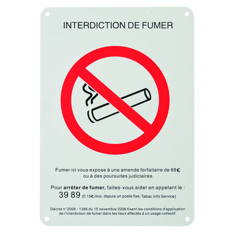 THIRARD - Plaque de signalisation Défense de fumer, polystyrène rigide à visser, 148x120mm - THIRARD (1/5)