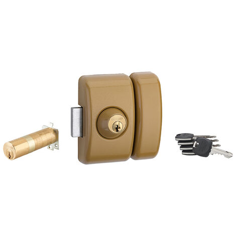 THIRARD - Verrou double entrée Universel ajustable pour entrée, HG 5+, dim. cylindre de 35 à 80mm, acier, 5 clés, epoxy bronzze  - THIRARD