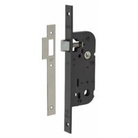Thirard – Serrure encastrable NF pour porte intérieure – Axe 40mm – Demi-tour réversible – Gâche plate en acier – Finition époxy noir