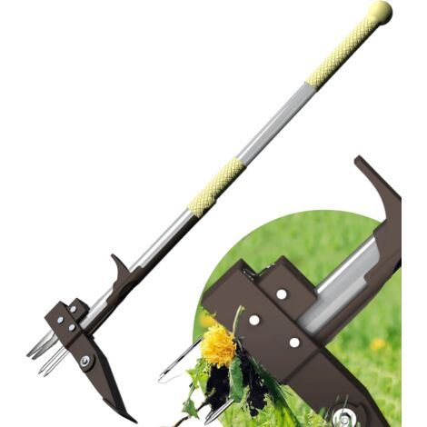 Gardtech Weed Puller with Stainless Steel 4-Claw & Foot Pedal Telescopic Dandelions Root Remover, Stand-up Manual Weed Tool for Garden Lawn(39 inch/100cm) Iron Handle