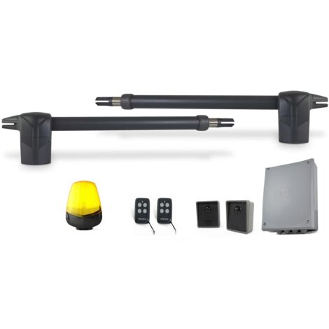 Kit de motorisation de portail à battants – Moteur 230V – Système à vérins – Charge 350Kg – Longueur 2m – Ouverture piéton – Proteco