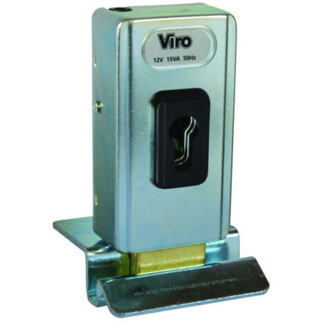 Serrure électrique à émission 12VCA – Réversible droite gauche – Pêne pivotant pour cylindre européen – Montage vertical – Viro (1/5)