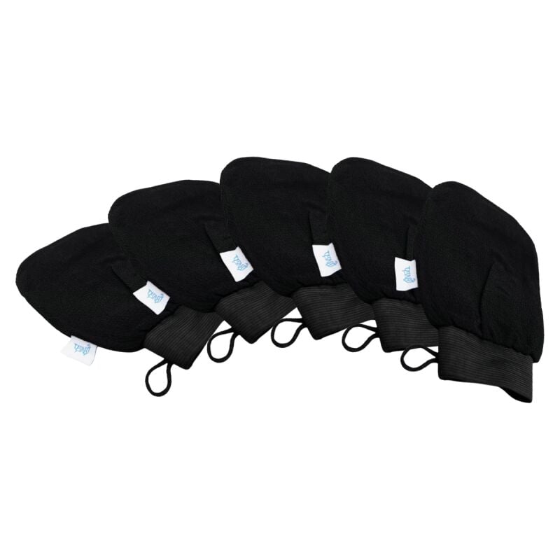 Gant hammam, kessa, exfoliant (noir) - Lot de 5 2