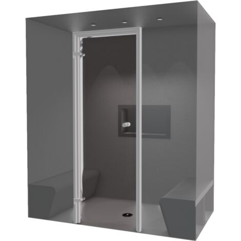 180 x 100 - Kit de construction cabine de douche Hammam à carreler avec générateur vapeur