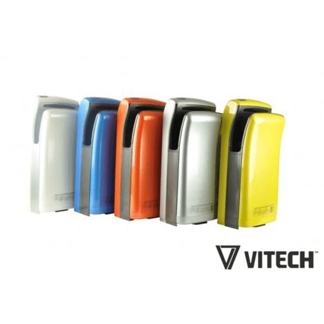Sèche-mains Vitech automatique à double jet d'air gris 1800W Séchage rapide