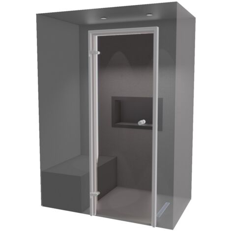150 x 90 - Hammam kit de construction cabine de douche PREMIUM à carreler avec générateur vapeur