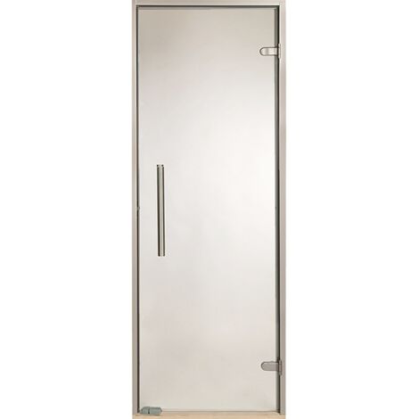 Desineo – Porte pour hammam 70 x 190 cm – Verre trempé 8mm sécurit – Cadre aluminium résistant à l'humidité – Poignée inox 90 cm (1/4)