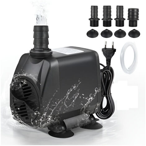Desineo – Pompe à eau submersible réglable 3500L/H 80W – Débit réglable pour hydroponie, aquarium et bassin – Câble 1,9m