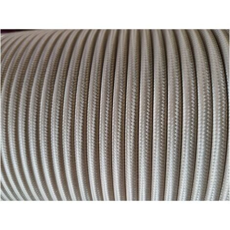 Fil électrique tissé de couleur beige vintage look retro en tissu