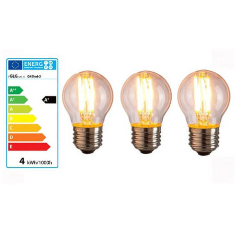 Lot de 3 ampoules vintage 4W à LED G45 E27 style Edison bulb (1/4)