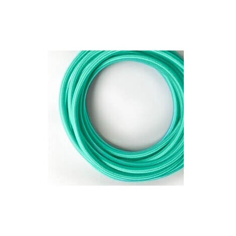 Fil électrique tissé de couleur turquoise vintage look retro en tissu (1/3)