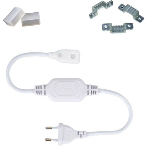 Ruban led COB 1M 220V blanc chaud 3000K étanche ip 65 avec fixations fournies pour intérieur et extérieur