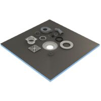 Receveur de douche à carreler 120x80x4cm – Siphon latéral inclus – Grille inox – Pente douce pour évacuation efficace – Valstorm