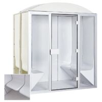 Cabine de hammam PRO 6 places PREMIUM complète 190 x 190 x 225 cm en acrylique + porte et vitres Desineo