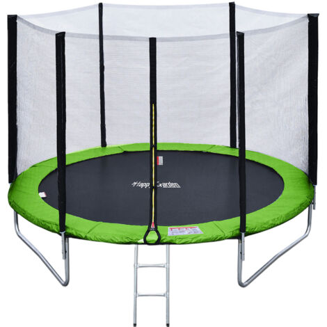Cama elástica de 245cm reversible verde/azul, Pack trampolín CANBERRA + red de seguridad + escalera + lona + kit de anclaje.