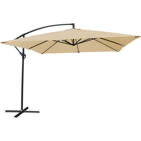 Sombrilla excéntrica MOLOKAI cuadrada 2,7x2,7m color beige