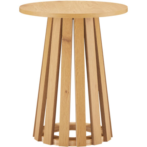 Mesa auxiliar redonda estilo escandinavo de madera LIV
