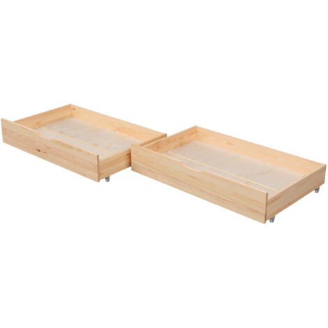 Juego de 2 cajones de madera para guardar bajo de la cama