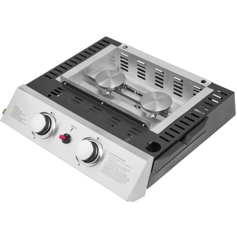 Plancha Gaz MALA HAPPY GARDEN 2 Brûleurs 5kW, Noir Acier (neuf Emballé)