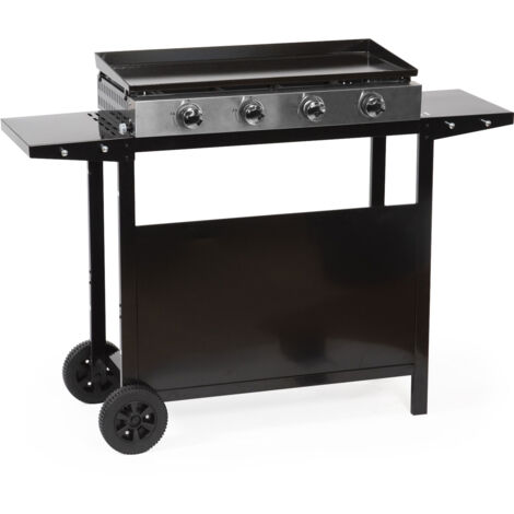 Plancha de gas MÉRIDA 4 quemadores 8kW + carrito
