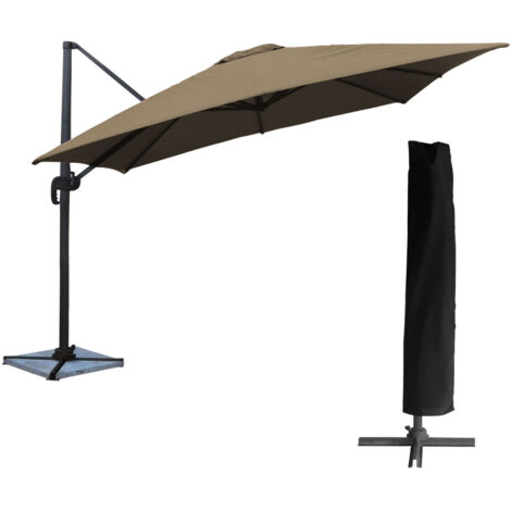 Sombrilla cuadrada MOLOKAI 3x3m topo + funda