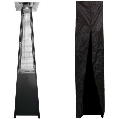 Estufa de gas STOCKHOLM para exterior 13kW acero negro + funda