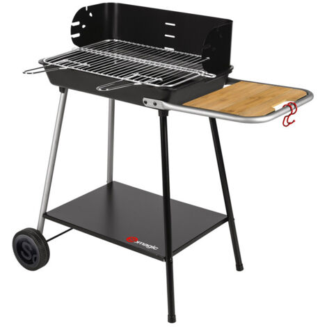 barbacoa de carbón 54,5x38,5cm con carro - 37533700f - somagic -