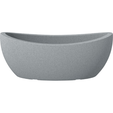Jardinière Wave Globe 58 cm – Ovale en plastique recyclé – Résistante au gel et aux UV – Évacuation d'eau intégrée – Scheurich