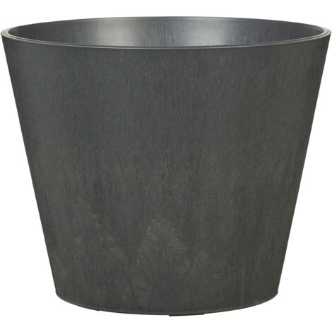 Scheurich Purista+ 40, bac à plantes/plantes, rond, en plastique couleur: Carbon, 36,6 cm de diamètre, 32,3 cm de hauteur, 21 l vol. (1/5)