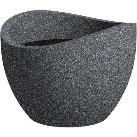 Pot à fleurs cylindrique 49,5cm – Couleur granit noir – Plastique recyclé résistant aux UV – Pour extérieur et intérieur – Scheurich