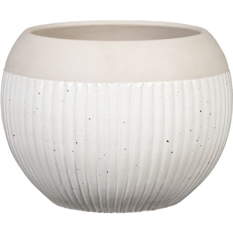 Scheurich Bola Linea, pot de fleurs en céramique, couleur: Blanco, 14,9 cm de diamètre, 14 cm de hauteur, 2,3 l vol.