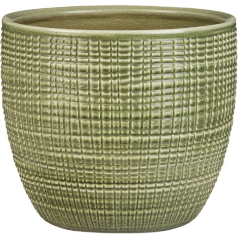 Scheurich Corteza. Pot de fleurs en céramique. Couleur : Menta. 18.8 cm de diamètre. 16.9 cm de haut. 3.4 l Vol.