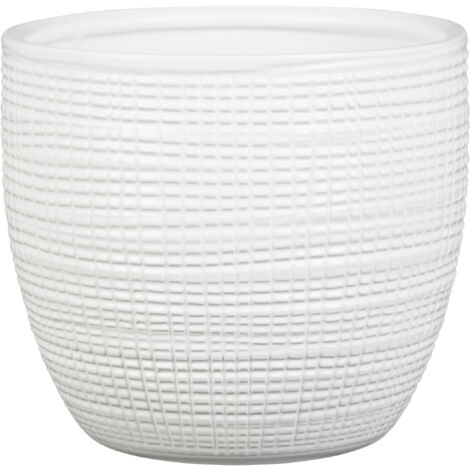 Scheurich Corteza. Pot de fleurs en céramique. Couleur : Panna. 18.8 cm de diamètre. 16.9 cm de haut. 3.4 l Vol.