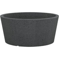 Scheurich C-Cone 40. coupe à plantes/pot de fleurs/pot de plantes. rond. en plastique couleur : Stony Black. 39 cm de diamètre. 17.5 cm de hauteur. 15 l de volume.