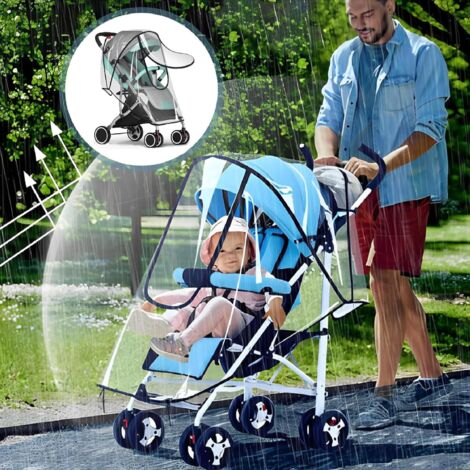 Baby Stroller Rain Cover, Clear Breathable Windproof Baby Stroller Cover PVC Universal Dust Wind Pram Accessory For General Umbrella Strollers 1PC