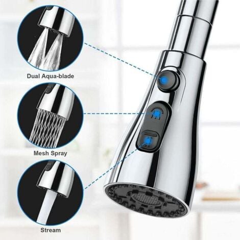Kitchen Sink Faucet Sprayer 360 Degree, 3 Modes Kitchen Faucet Nozzle with Aerator, Kitchen Sink Mixer Tap Rotatable Faucet Head, Universal Swivel Faucet Adapter