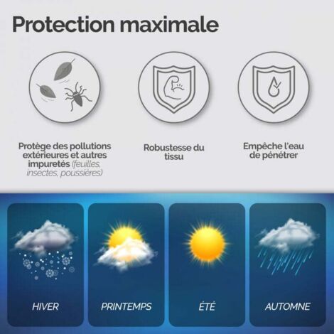 Cover, protective tarpaulin for plancha, waterproof, anti-UV 60 x 50 x 25 cm Black