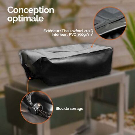 Cover, protective tarpaulin for plancha, waterproof, anti-UV 60 x 50 x 25 cm Black