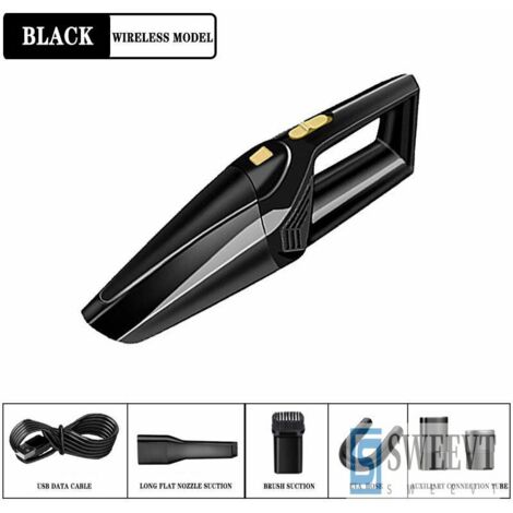 Handheld Vacuum Cleaner, 120W 2200mAh Cordless Rechargeable Table Vacuum Cleaner, Portable USB Charging Vacuum Cleaner with Washable Filter Dryer, for Pet Hair, Kitchen, Office, Car (Cordless Black)
