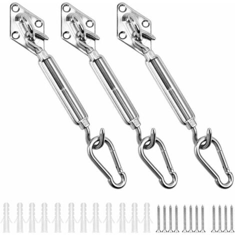 Triangular Shade Sail Fixing Kit 304 Stainless Steel Shade Cloth Fixing Accessories Kit, Mounting Kit for Sun Shade Sail