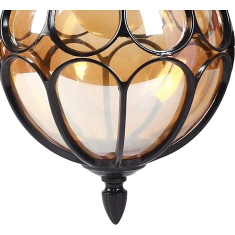1 Light Outdoor Waterproof Pendant Light European Tradition Victoria Glass Lantern Ceiling Chandelier E27 Decoration Lighting Fixture for Courtyard Villa Balcony Terrace Driveway Garden