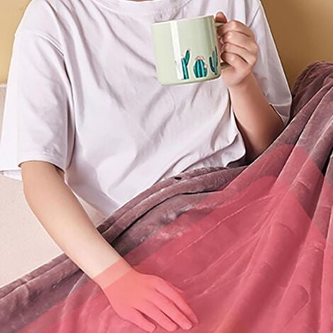 Electric Heated Blanket with USB Charging, 5V Winter Heating Blanket, Heated Blanket Shawl for Winter, Home, Car, Office, Outdoor 140x80cm(Light Pink)