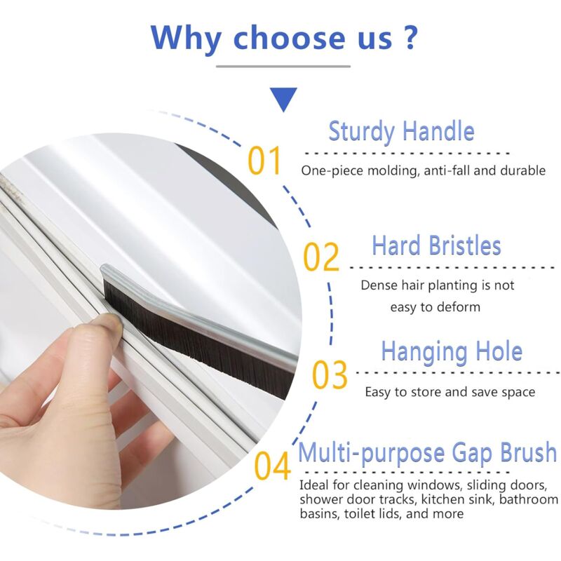 SXhyf Cleaning Brush - Hard Bristle Crevice Cleaning Brush, Multifunctional Gap Cleaning Scrub Brush, Cleaning Tools For Household Use, Home, Kitchen